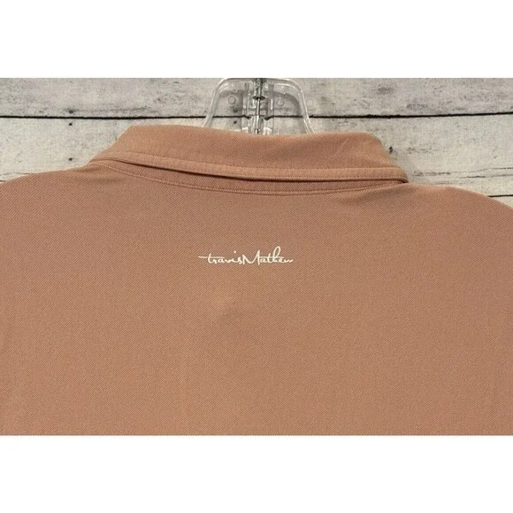 Travis Mathew Mens Short Sleeve Polo Shirt XL Orange Golf Stretch Cotton Blend - Picture 13 of 16
